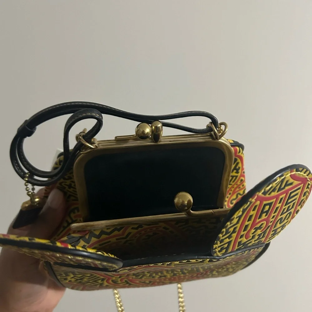 Coach Mini Bag with Yellow and Red Geometric Design - Picture 4 of 7